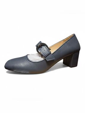 Classic Navy Mary Jane Block Heel Pumps